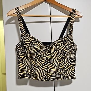RACHEL COMEY ANIMAL PRINT BUSTIER, SIZE 6